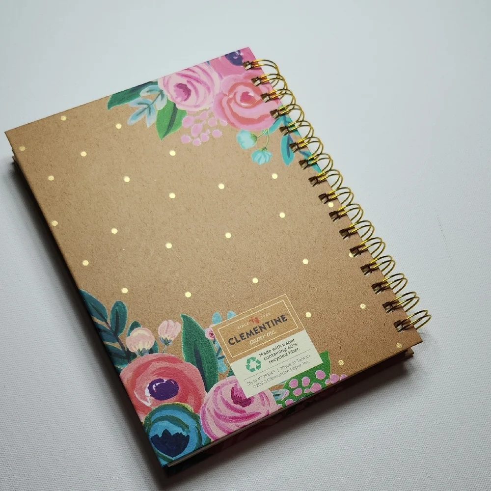 Clementine Paper Inc. “Let Love Guide Your Life” Floral Spiral Journal | Eco Rec